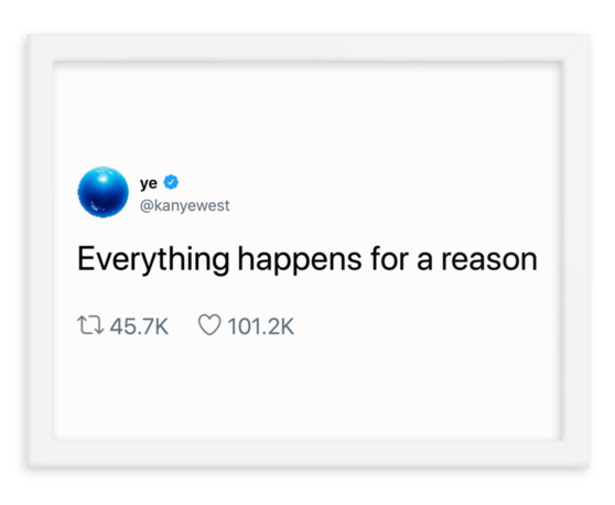 Kanye West's framed tweet